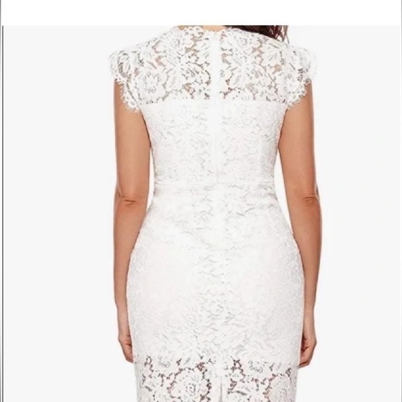 NWT Merokeety Women's White Sleeveless Lace Foral Elagant Cocktail Dress Size M - Picture 3 of 13